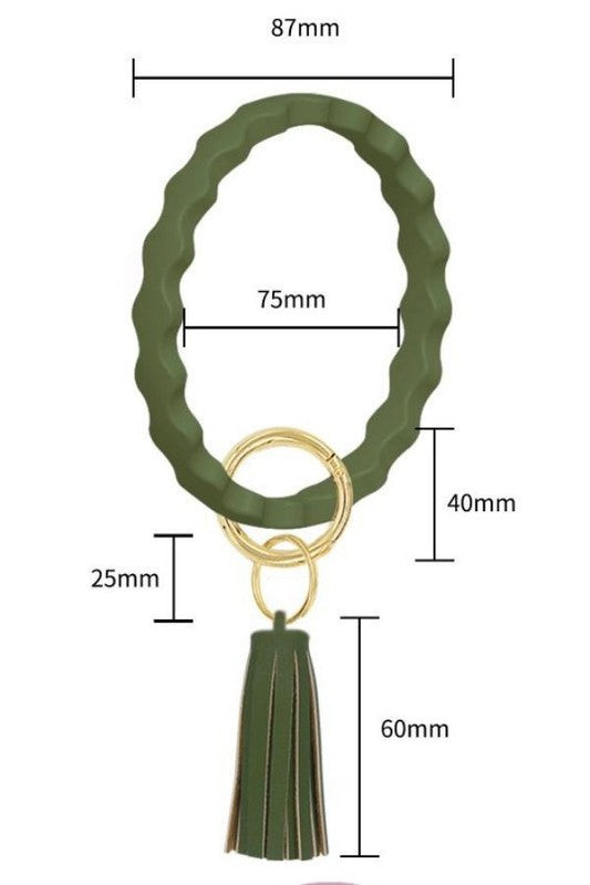 Wave Key Ring with Fringe
