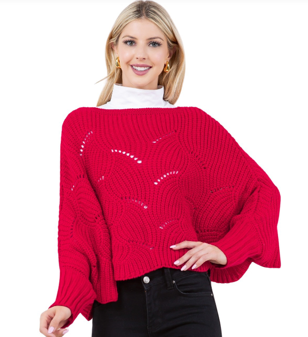 Sweater Poncho With Sleeves