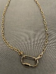 16" Adjustable Chain Necklace With 1" Carabiner - Splash of Pearl Boutique