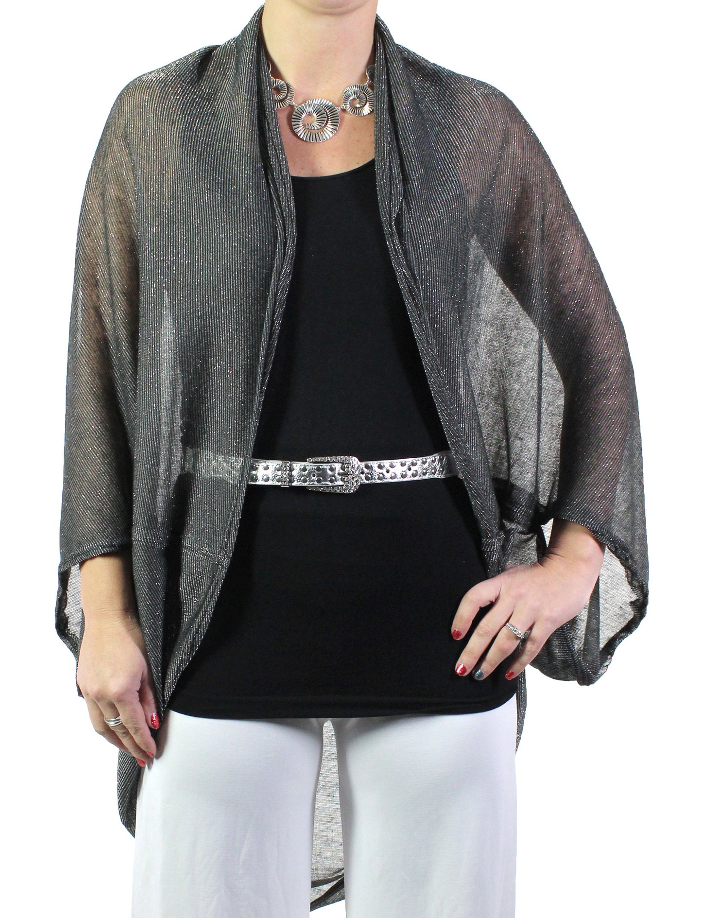 65% Polyester / 35% Cotton
This timeless piece sparkles with just a hint of lurex, adding a touch of glam without going over the top. Crafted from a soft, lightweight mesh fabric, it’s accented with shimmering lurex for a playful yet elegant look.