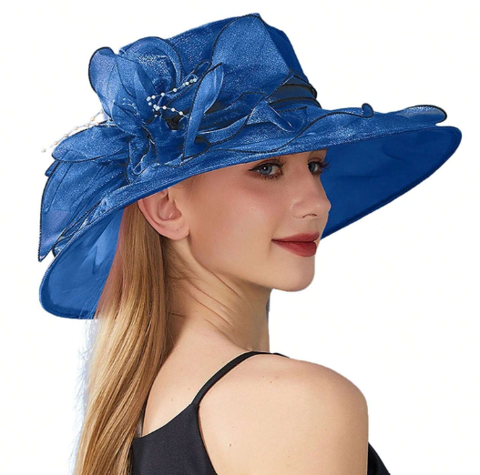 Wide Brim Hat With Ruffles