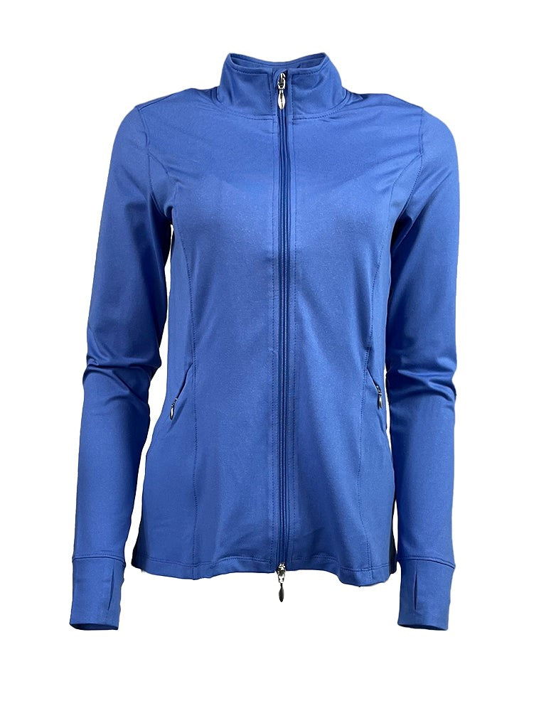 95% polyester 5% Spandex This long-awaited Jacket will be your closet’s GO-TO. Princess seams flatter, zip pockets keep your necessities safe, a dual-zipper provides options in both form and function. Storyline's Signature Tech Fabric is a wonderful weight and a great 3 season jacket for sure! Machine wash warm, gentle cycle. Hang to dry, or tumble dry low.