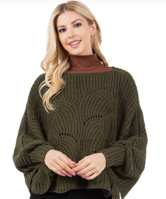 Sweater Poncho With Sleeves