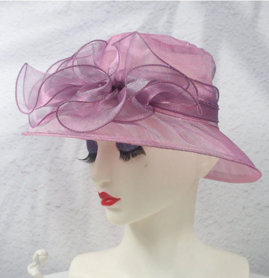 Wide Brim Hat With Ruffles