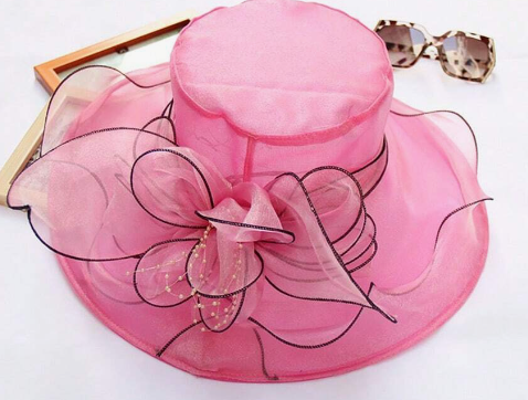 Wide Brim Hat With Ruffles