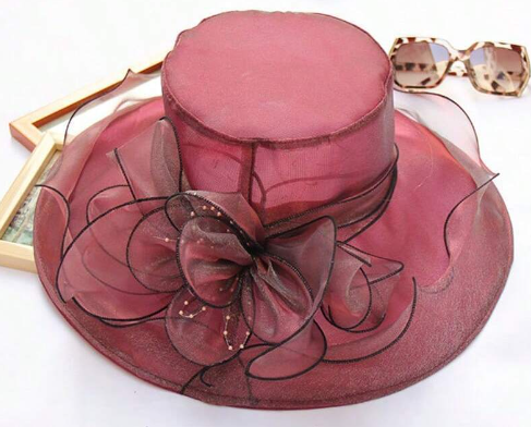 Wide Brim Hat With Ruffles