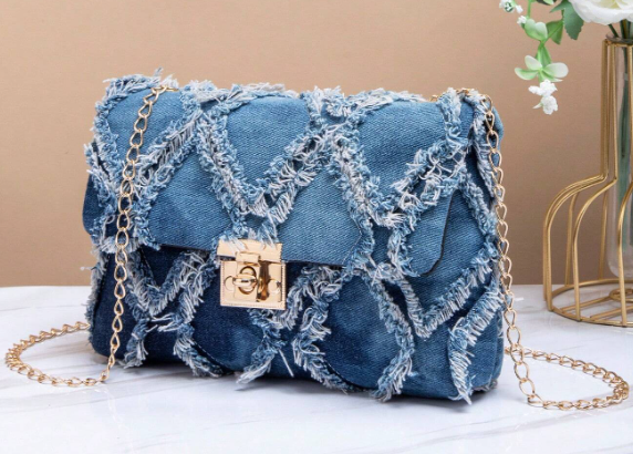 Denim Crossbody With Chain Strap