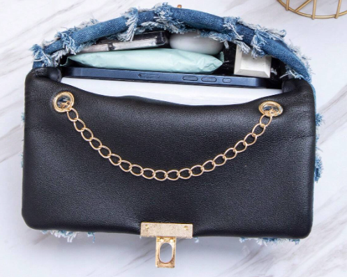 Denim Crossbody With Chain Strap