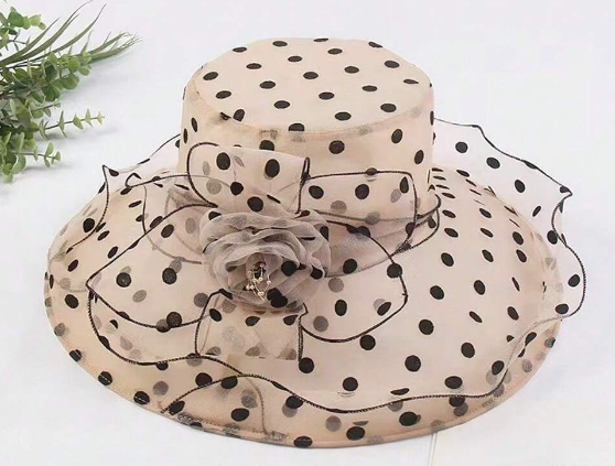 Wide Brim Hat With Ruffles