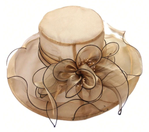Wide Brim Hat With Ruffles