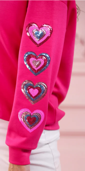 Sequin Heart Long Sleeved Shirt