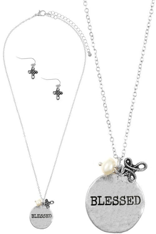 Inspirational Message Necklace - Silver