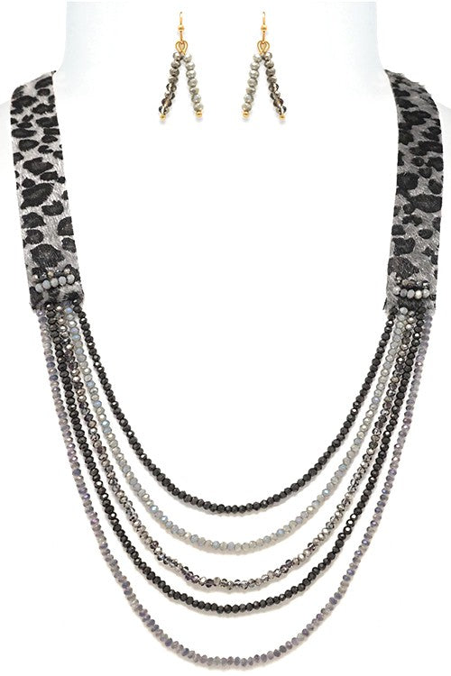 Multi Strand Bead Necklace Set