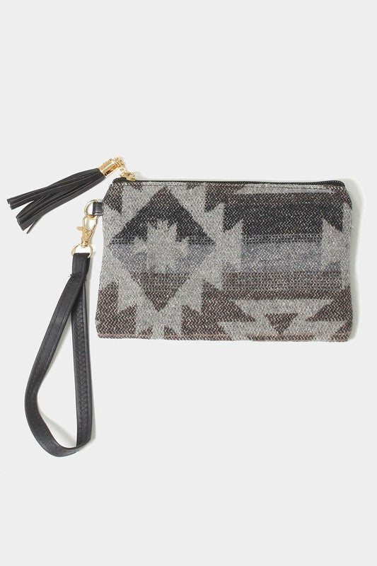 Western Print Wristlet Pouch Bag