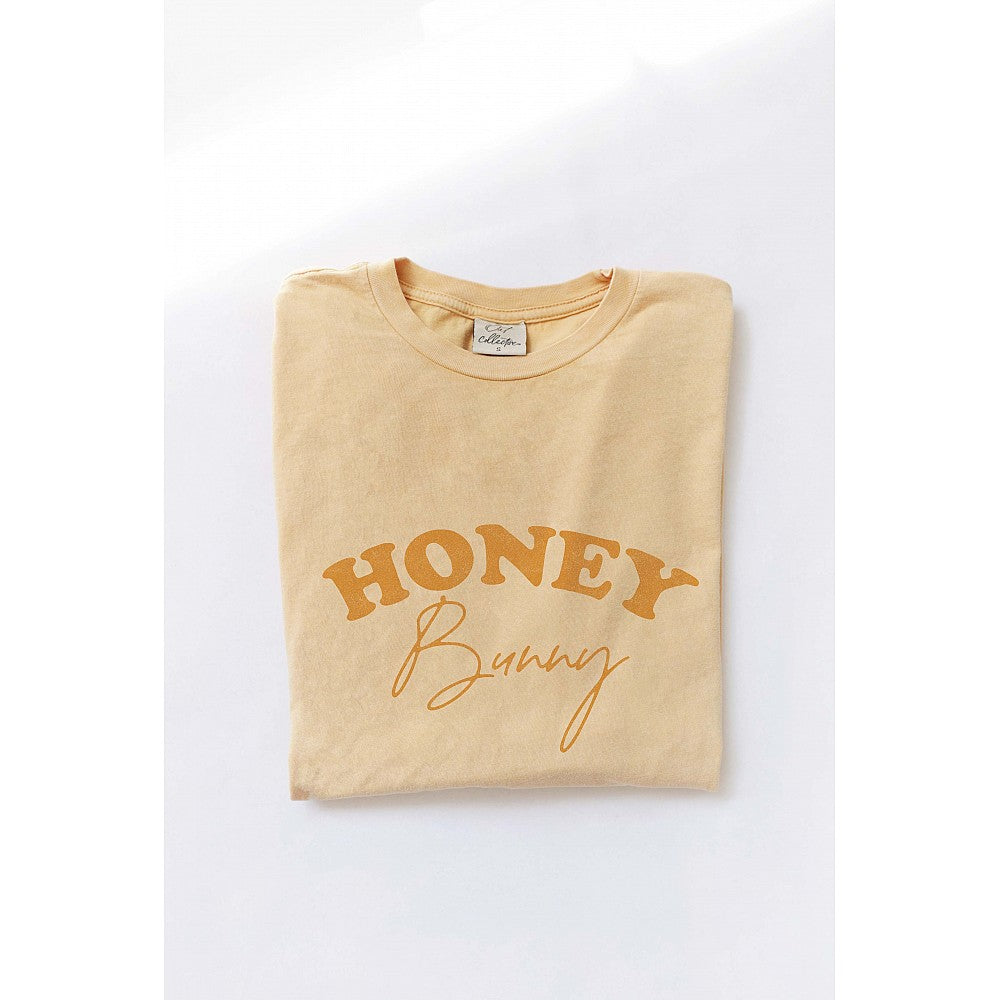 S - Honey Bunny Mineral Graphic Short Sleeve Tee - Golden