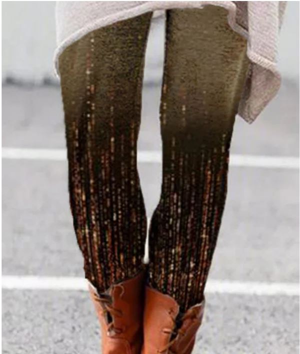 Ombre Tie-Dye Leggings - Brown
