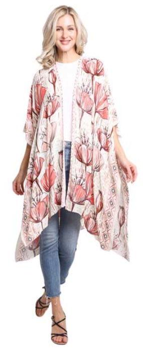 100% viscose

Whether you're hitting the beach or heading out for a night of fun, this kimono with its breezy sleeves and mid-length cut is just the thing!

39'' Length
