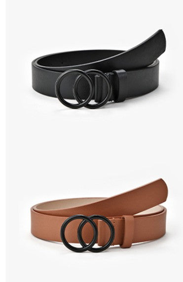 Vegan Leather  Get the perfect fit with this classic belt featuring a double O closure and adjustable holes.  Size: 41.7" x 1"