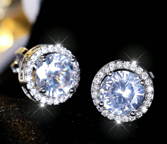 These crystal-covered earrings are round and retro, perfect for jazzing up your outfit. They clip on easily and can be gifted to a loved one or kept for yourself - either way, they're a great addition to any accessory collection!