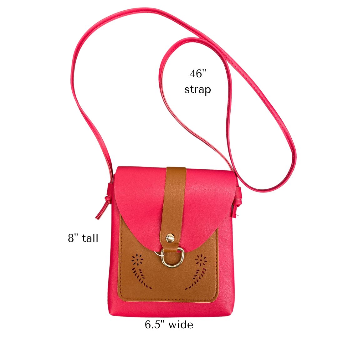 This fab fuschia shoulder bag is sure to be a hit - one flap to snap shut and a second pocket for extra storage, plus it's the perf size - what's not to love?!