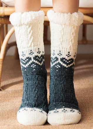 Fluffy Calf Length Socks