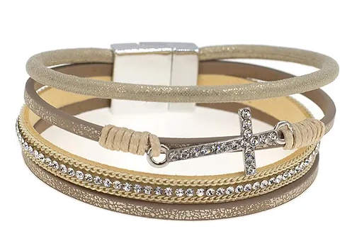 Leather Bands With Buckle Magnetic Bracelet