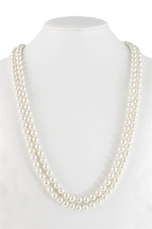 60" Faux Pearl Necklace - Cream - Splash of Pearl Boutique