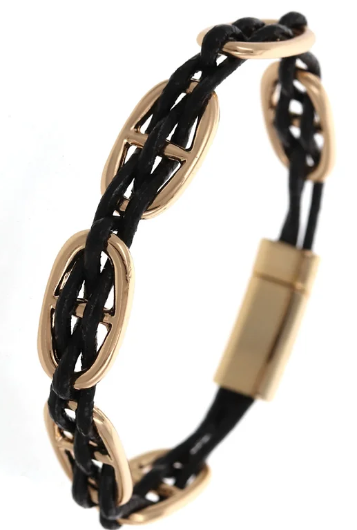 Leather Bands With Buckle Magnetic Bracelet