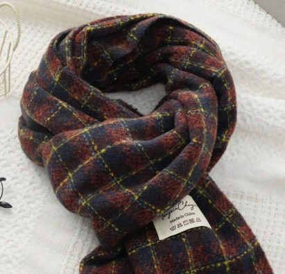 Color Block Plaid Scarf