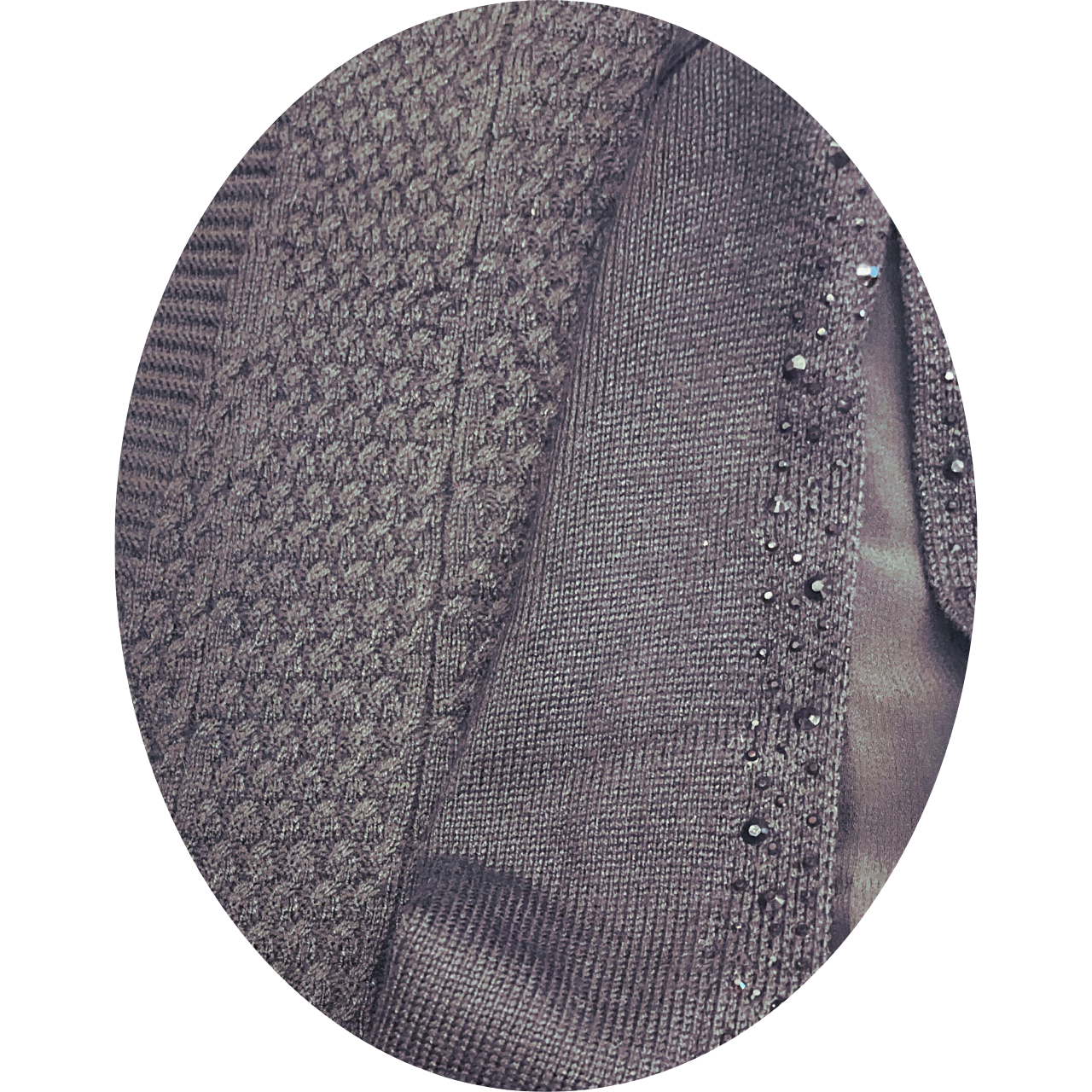 Sparkle Long Sleeve Open Front Cardigan - Black