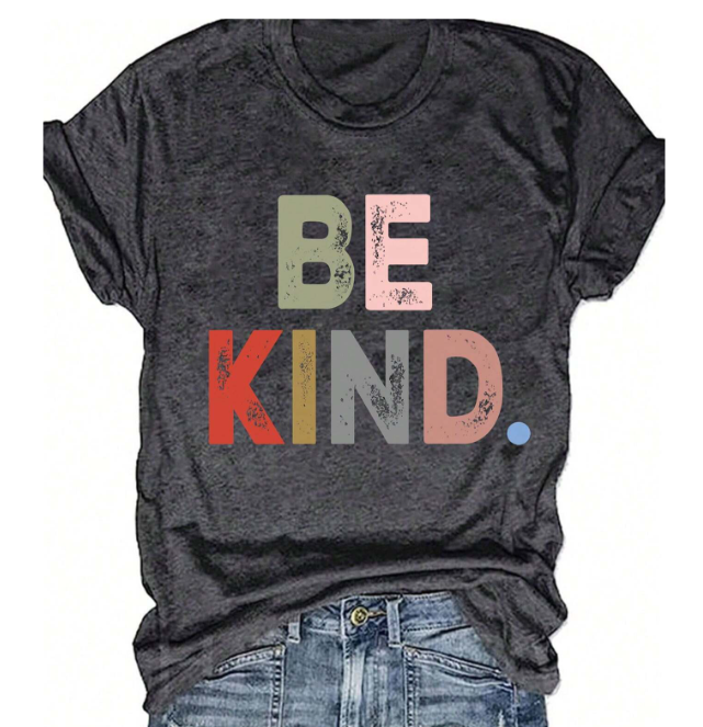 Be Kind Short Sleeve Tee Shirt - Heather Gray