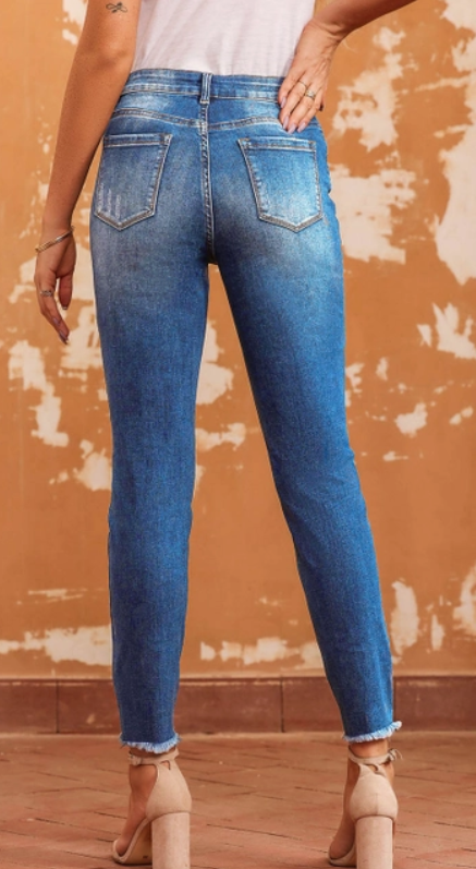 Raw Hem Ankle Length Skinny Jean