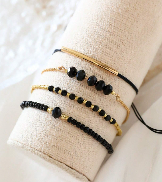 Crystal & Gold Bracelet Set