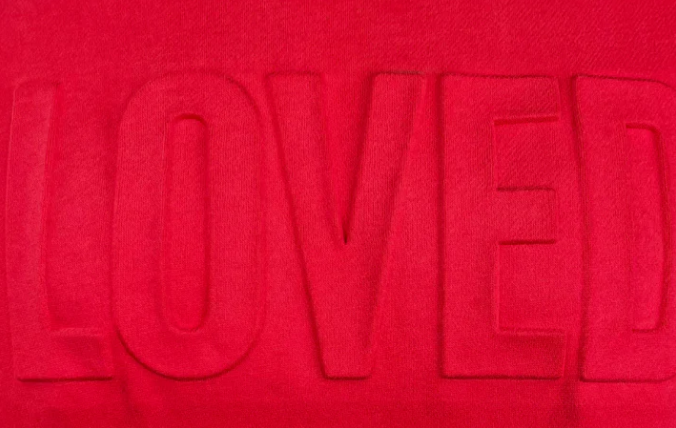 LOVED Embossed Sweatshirt - Red