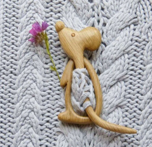 This is one of those pieces that you didn't know you were missing until you saw it! This sweet little mouse works on any knit piece from sweaters to scarves &amp; hats!