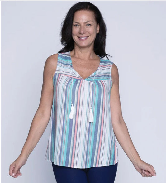 Sleeveless Top With Tassels