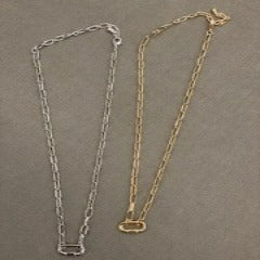 16" Adjustable Chain Necklace With 1/2" Carabiner