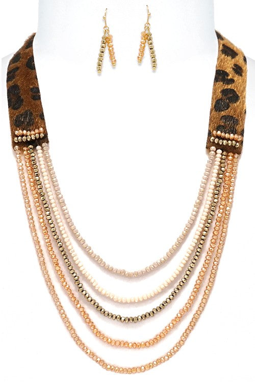 Multi Strand Bead Necklace Set