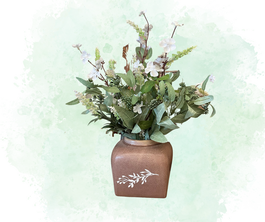 Contemporary Vase with Greenery
