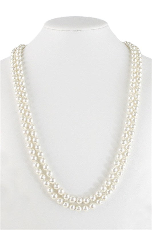 60" Faux Pearl Necklace - Cream